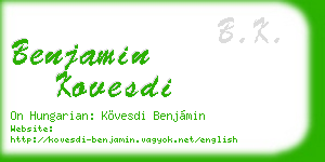 benjamin kovesdi business card